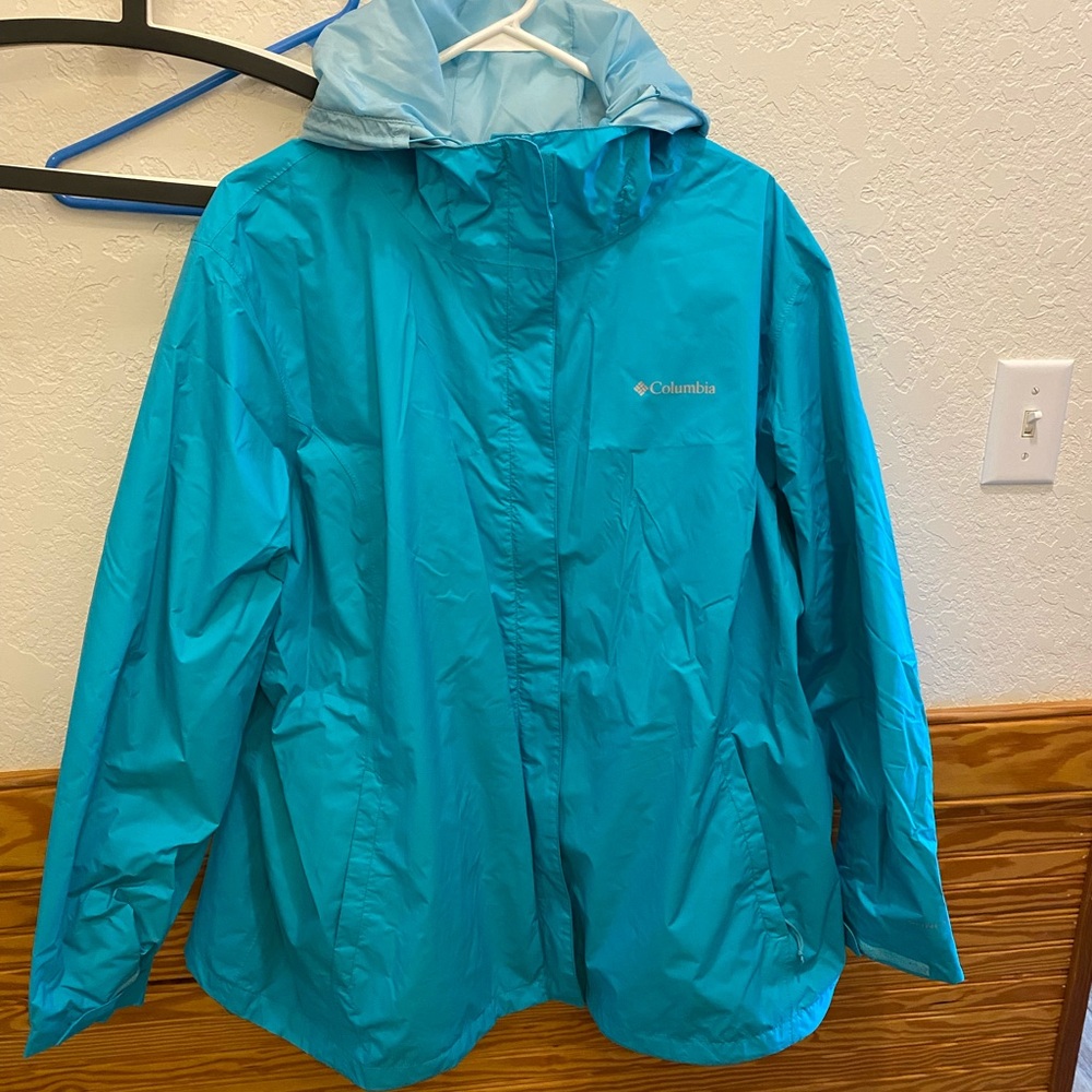 Columbia Teal Rain Jacket Womens 3X